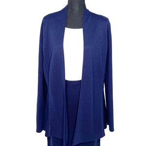Eileen Fisher Sweater Cardigan Navy Small 80% Silk 20% Cotton